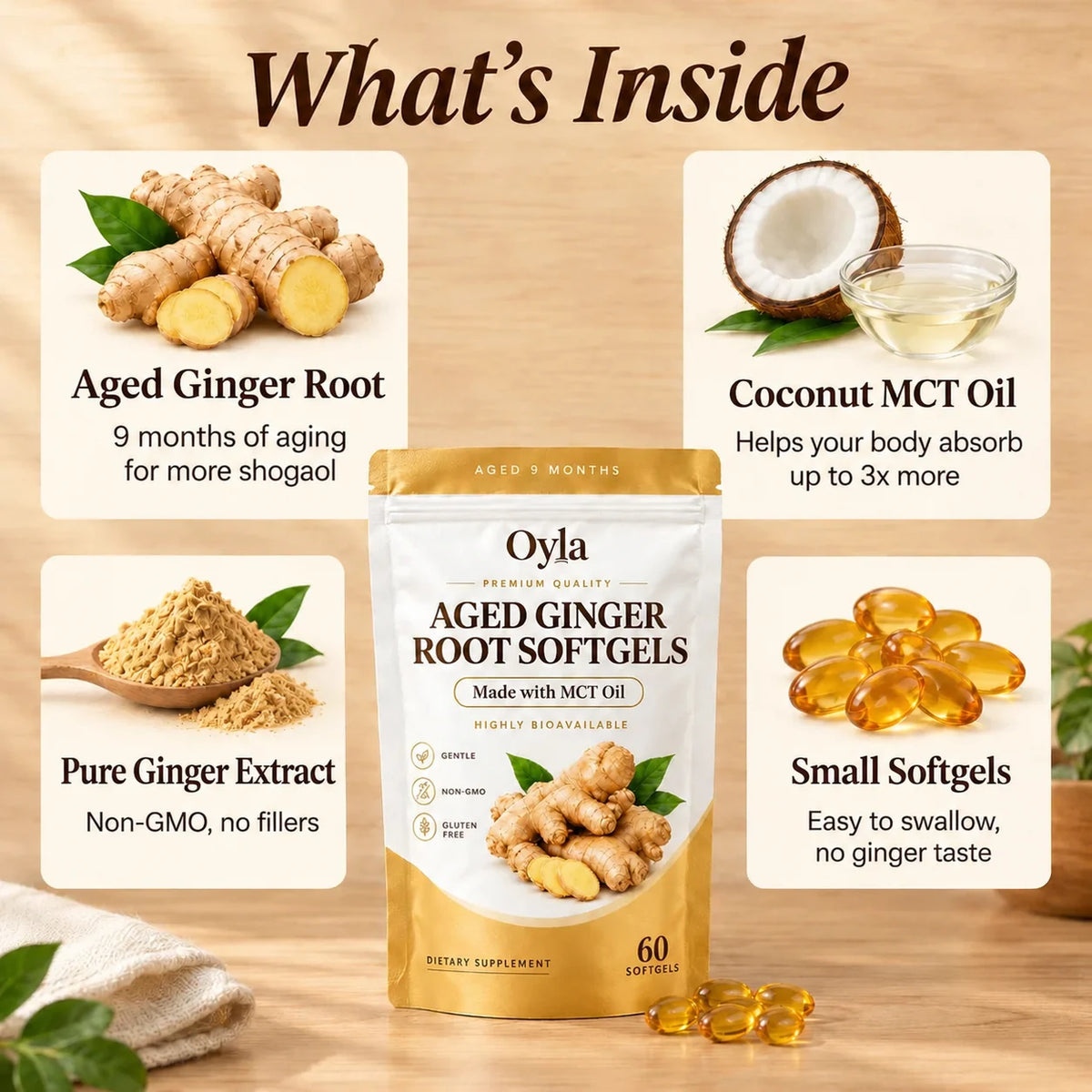 Oyla Aged Ginger Root Softgels