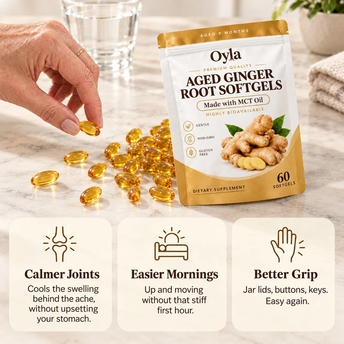 Oyla Aged Ginger Root Softgels