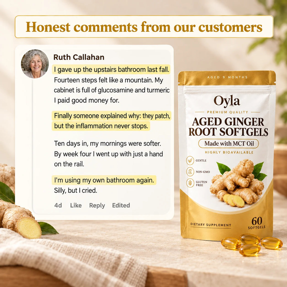 Oyla Aged Ginger Root Softgels