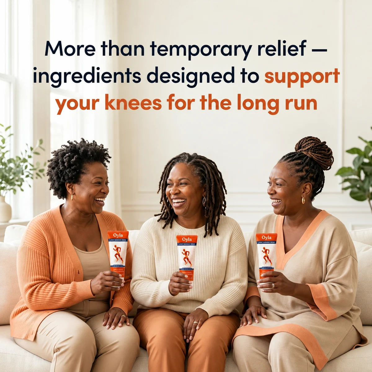 Three friends with Oyla Joint Massage Cream
